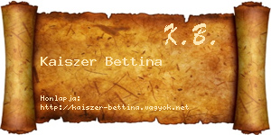 Kaiszer Bettina névjegykártya